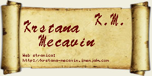 Krstana Mećavin vizit kartica